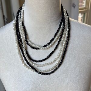 2/$10 Black and White Beaded Necklaces